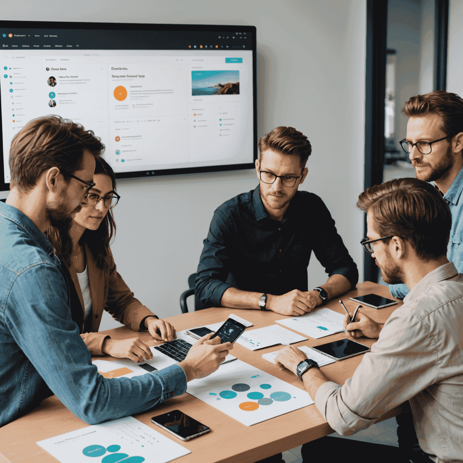 A team of designers collaborating on a Figma Design project, showcasing real-time collaboration features and a clean, modern interface