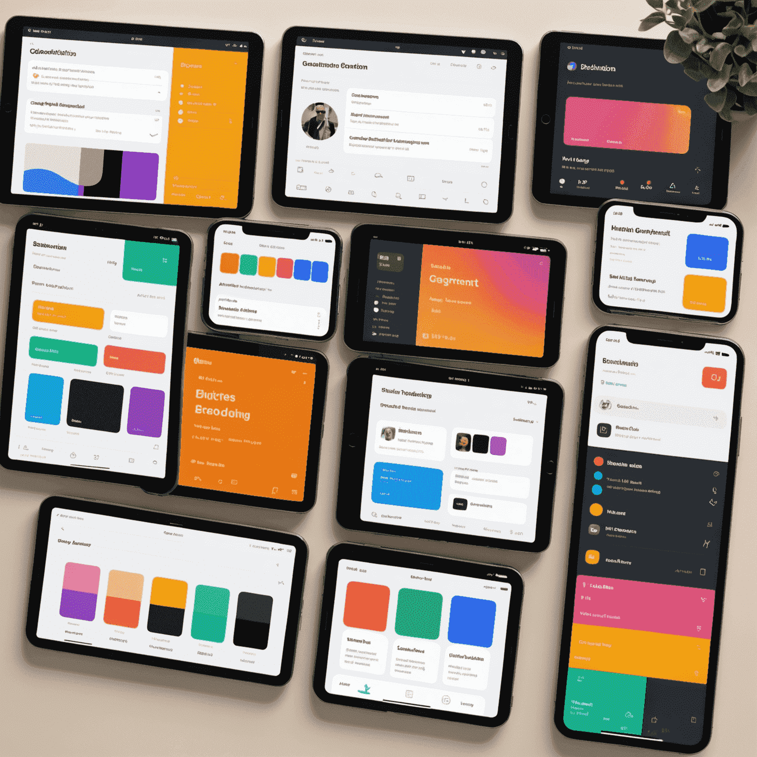 A custom Figma plugin interface showcasing various automated design tasks and integrations. The plugin window displays options for color palette generation, component organization, and design system management.