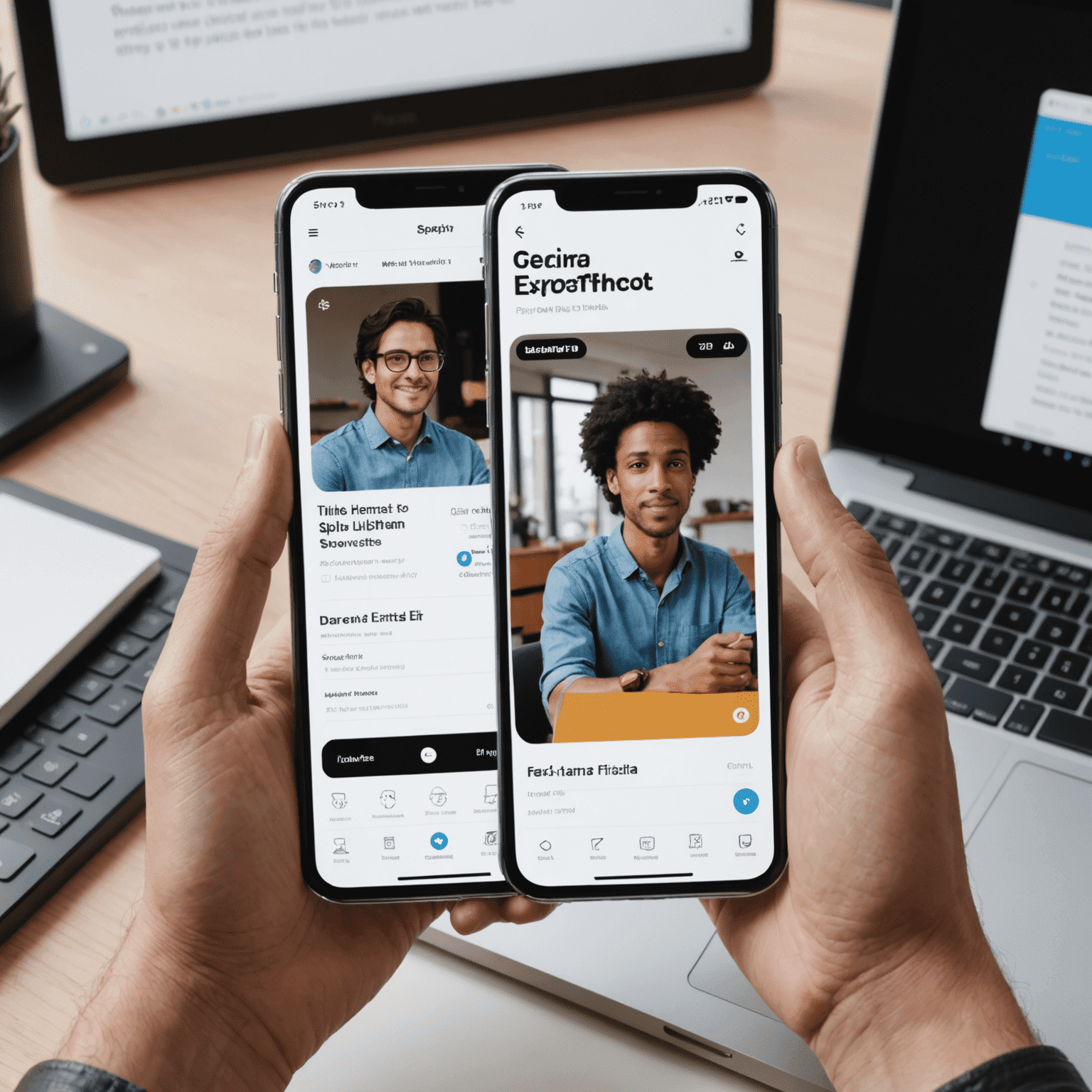 A split-screen view showing a Figma prototype on the left and the same design implemented on a mobile device on the right, emphasizing the accuracy and fidelity of Figma's prototyping capabilities.