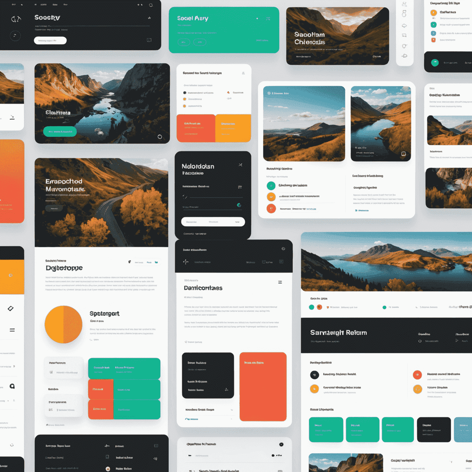 A comprehensive design system created in Figma, showcasing consistent UI components, color palettes, and typography