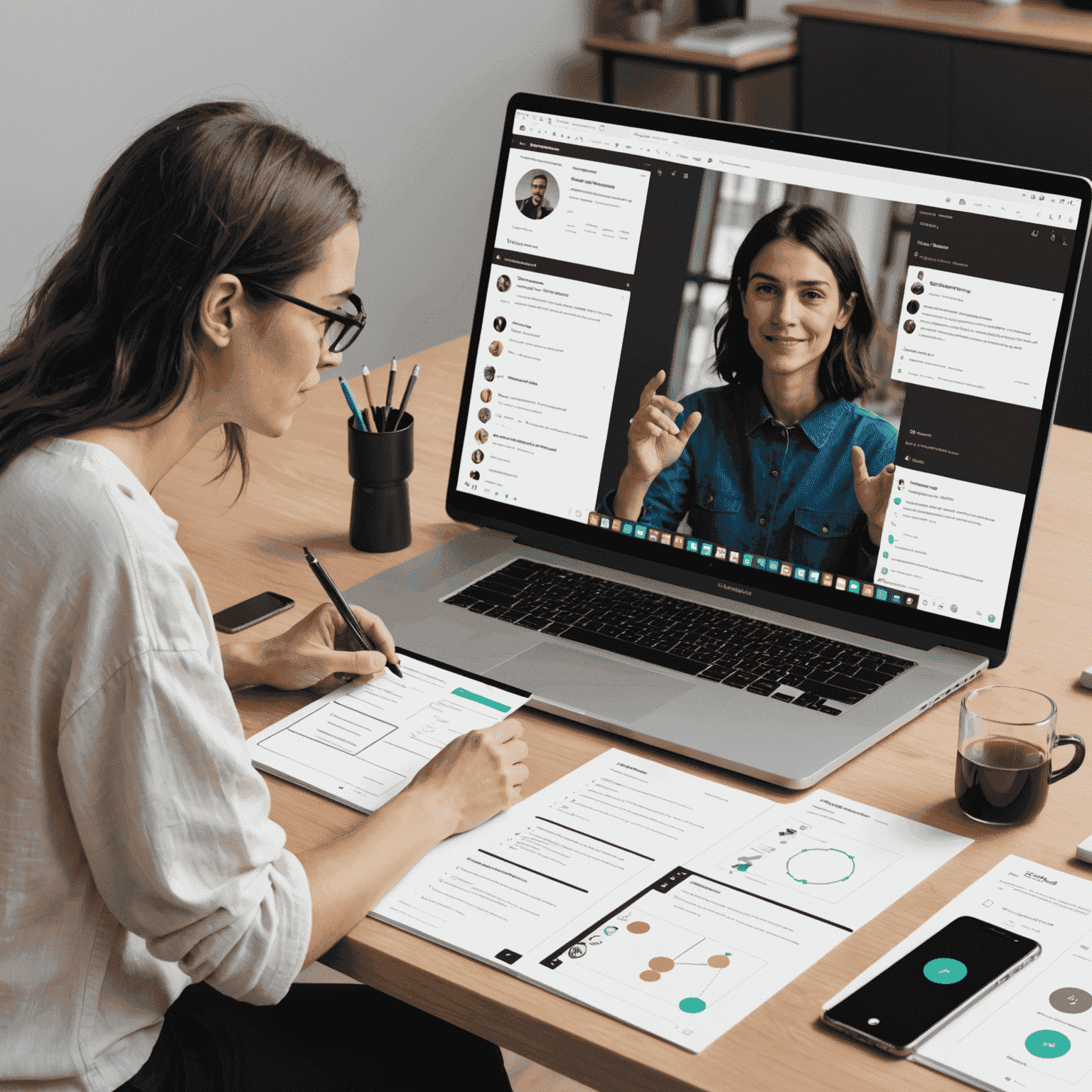 A virtual collaboration workshop in Figma, with multiple cursors working on a shared design canvas
